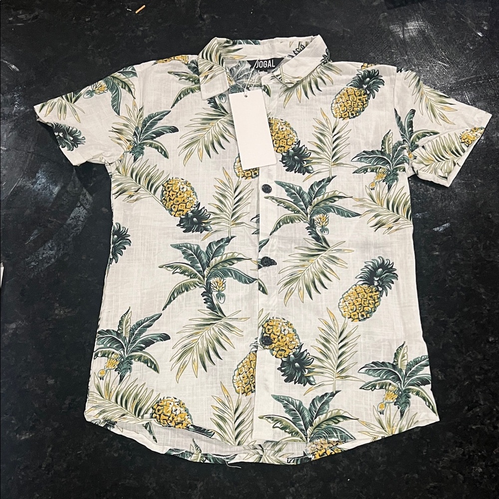 Boys Pineapple Print Shirt - Jogal size 8 NWT